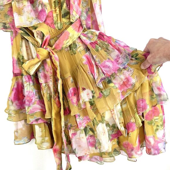 NWT ROCOCO SAND Avar Belted One Shoulder Dress in Ochre Women’s Size XS - Picture 9 of 16